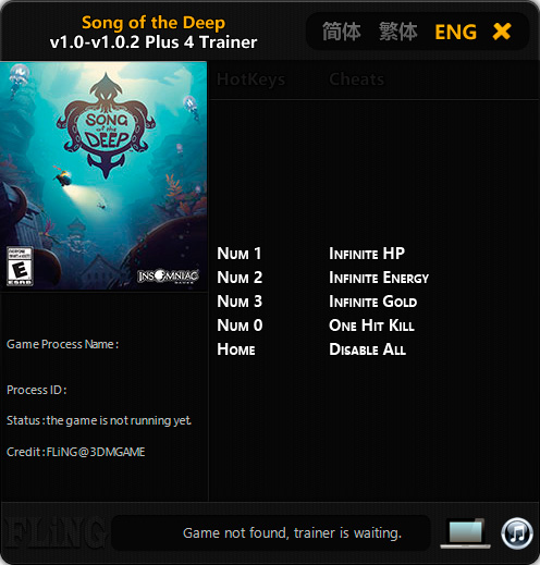 Song of the Deep — трейнер для версии 1.0.2 (+4) FLiNG