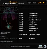 Necropolis: A Diabolical Dungeon Delve — трейнер для версии u2 (+10) FLiNG