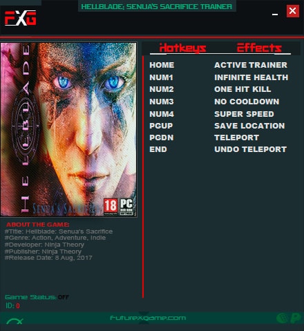 Hellblade: Senua's Sacrifice — трейнер для версии 1.0 (+5) FutureX