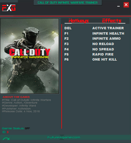 Call of Duty: Infinite Warfare — трейнер для версии 1.0 (+6) FutureX