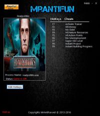 Realpolitiks — трейнер для версии 1.3 (+8) MrAntiFun